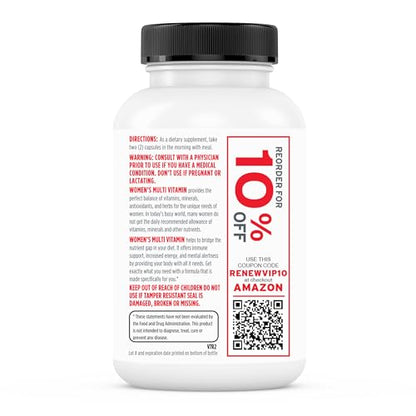 Renew Actives Women's Multi-Vitamin & Antioxidant: Daily Health Supplement for Woman - Maple Wellness Supplements