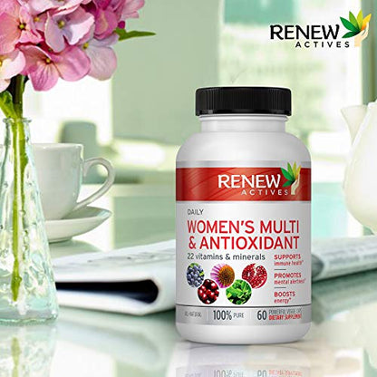 Renew Actives Women's Multi-Vitamin & Antioxidant: Daily Health Supplement for Woman - Maple Wellness Supplements