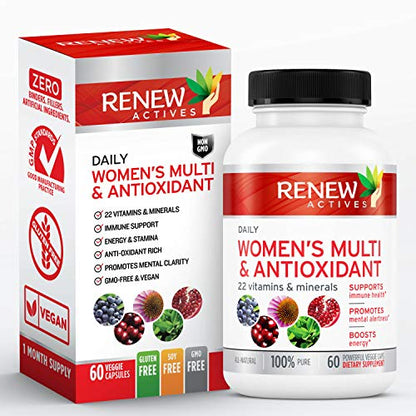 Renew Actives Women's Multi-Vitamin & Antioxidant: Daily Health Supplement for Woman - Maple Wellness Supplements
