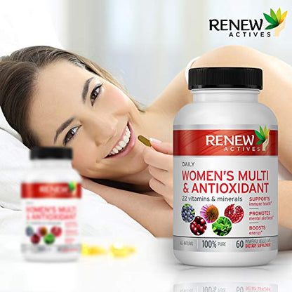 Renew Actives Women's Multi-Vitamin & Antioxidant: Daily Health Supplement for Woman - Maple Wellness Supplements