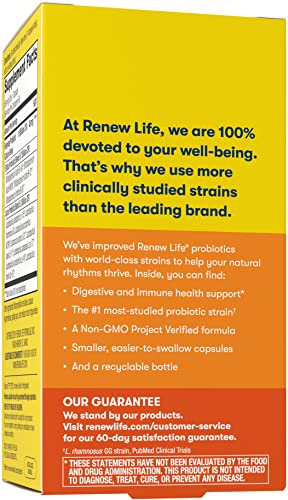 Renew Life Everyday Probiotic Capsules, Daily Supplement Supports Urinary, Digestive - Maple Wellness Supplements