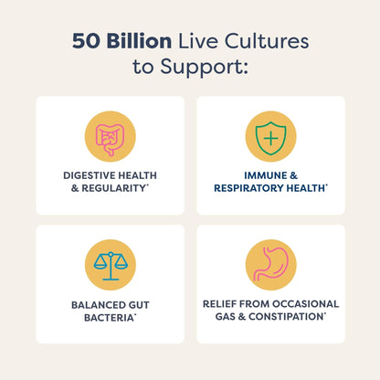 Renew Life Extra Care Digestive Probiotic Capsules, 50 Billion CFU Guaranteed, Daily Supplement Supports Immune, Digestive, Respiratory Health(1), L. Rhamnosus GG - Maple Wellness Supplements