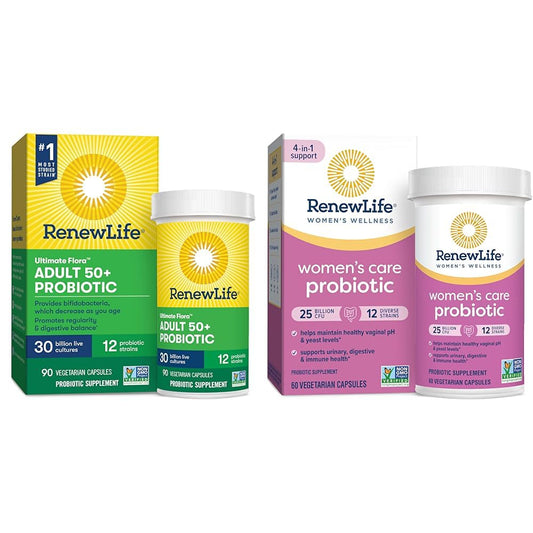 Renew Life Probiotic Adult 50 Plus Probiotic Capsules, Daily Supplement Supports Urinary - Maple Wellness Supplements