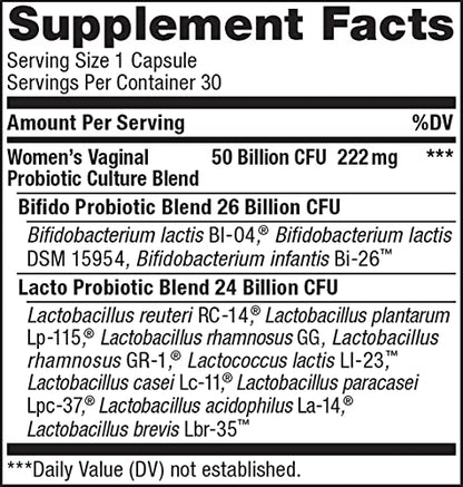 Renew Life Women's Probiotic Capsules, 50 Billion CFU Guaranteed, Supports pH Balance - Maple Wellness Supplements