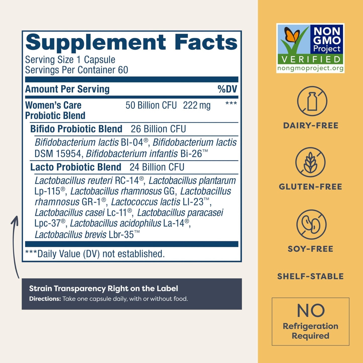 Renew Life Women's Probiotic Capsules, 50 Billion CFU Guaranteed, Supports pH Balance, Vaginal, Urinary, Digestive and Immune Health(2), L. Rhamnosus GG, Dairy, Soy and Gluten-Free, 60 Count - Maple Wellness Supplements
