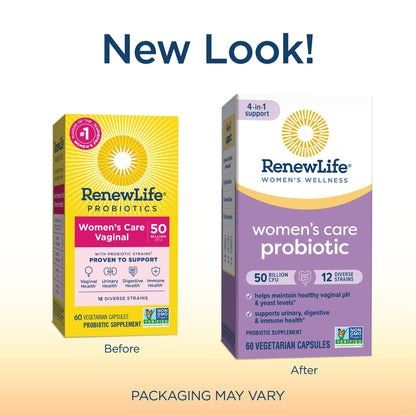 Renew Life Women's Probiotic Capsules, 50 Billion CFU Guaranteed, Supports Vaginal - Maple Wellness Supplements