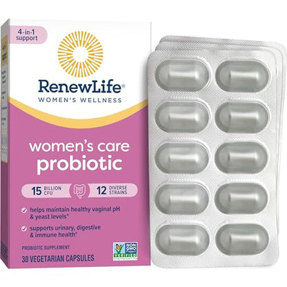 Renew Life Women's Probiotic Capsules, Supports pH Balance for Women, Vaginal, Urinary - Maple Wellness Supplements