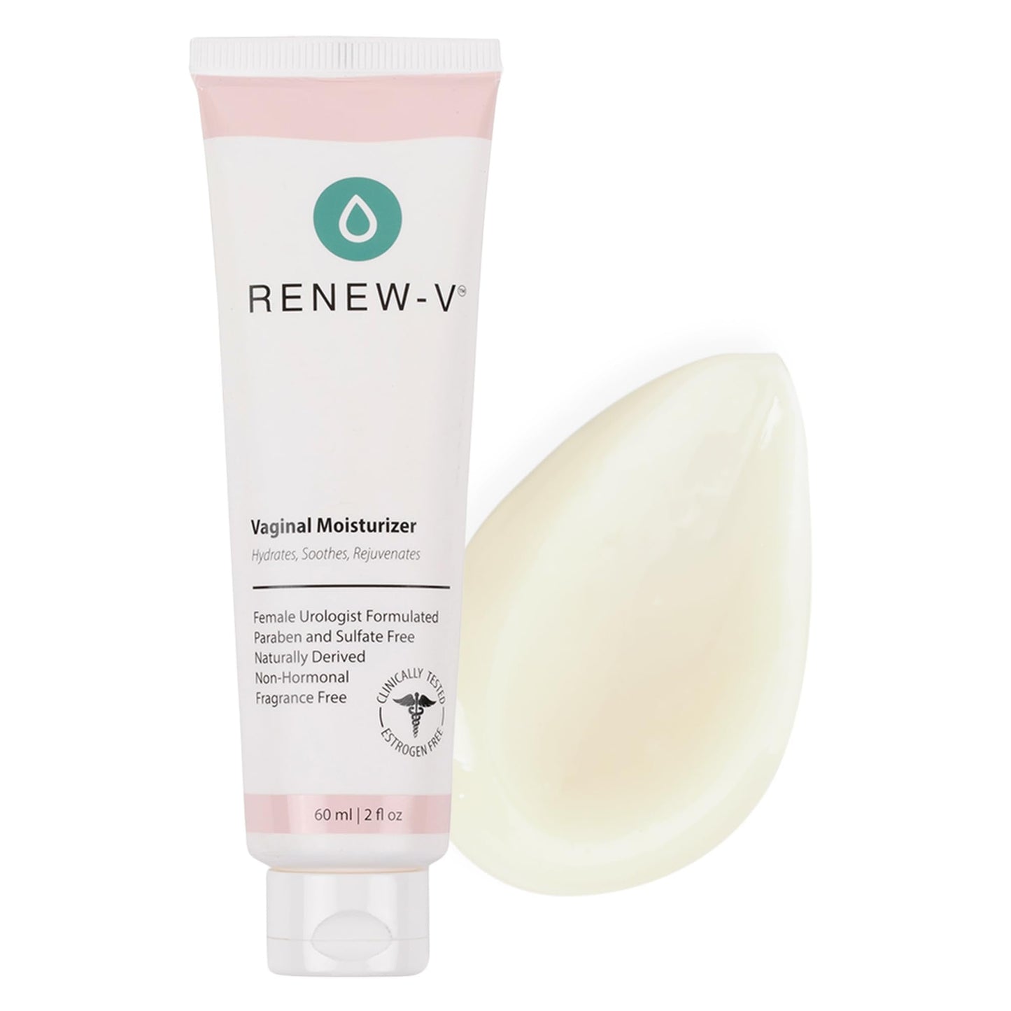 Renew-V Natural Vaginal Moisturizer For Dryness & Itching - Vulva Balm for Irritation Relief, Anti Itch & Women Menopause Support - Hormone Free, Unscented, Paraben-Free - Made in USA, 2 oz - Maple Wellness Supplements