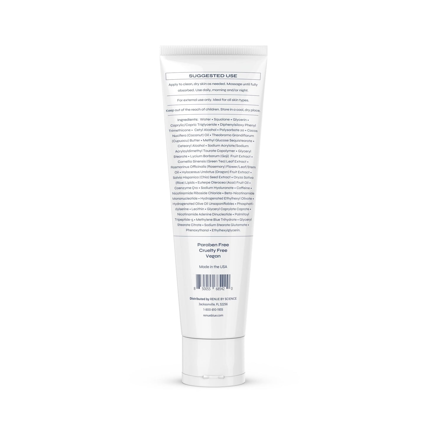 Renue Blue Methylene Blue Moisturizing Body Cream – Liposomal NAD+ Complex with Antioxidants, Peptides, and Botanical Extracts for Hydrated, Healthier‑Looking Skin - Maple Wellness Supplements