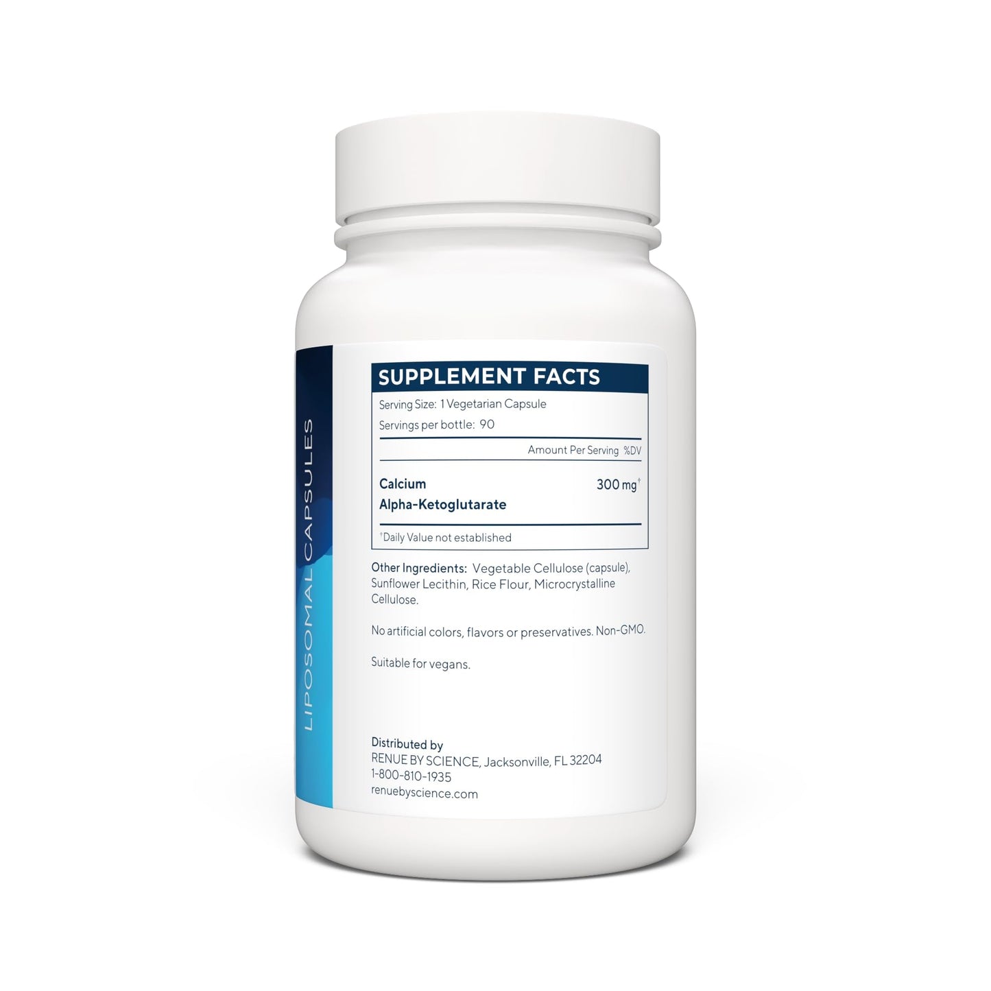 RENUE by SCIENCE CA AKG Supplement | High Strength Liposomal Calcium AKG | 90 Calcium Alpha-Ketoglutarate Capsules - 300mg CA AKG per Serving CA-AKG Supplement | Non-GMO & Made in The USA - Maple Wellness Supplements