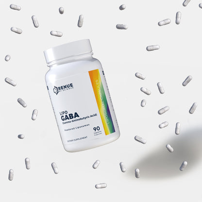 Renue By Science GABA | High Strength Liposomal GABA Supplements | 90 GABA Capsules - 300mg Gamma-Aminobutyric Acid per Serving | Non-GMO | Made in The USA Third-Party Tested - Maple Wellness Supplements