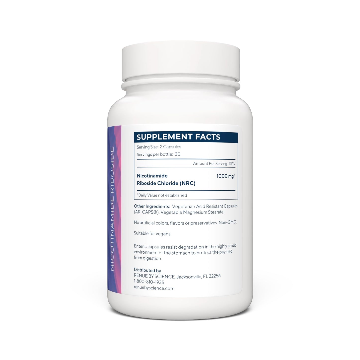 RENUE by Science Nicotinamide Riboside | High Strength NAD Supplement | 60 Nicotinamide Enteric-Coated Capsules - 1000mg Nicotinamide Riboside per Serving | Manufactured in The USA Third-Party Tested - Maple Wellness Supplements
