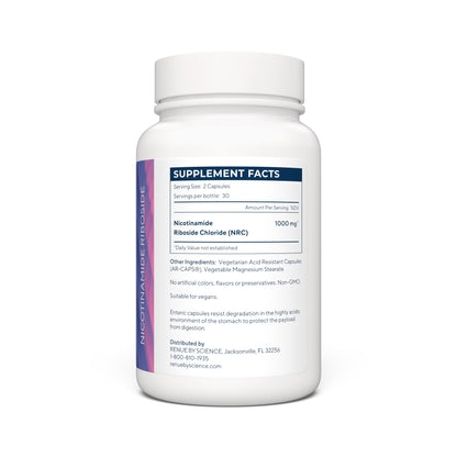 RENUE by Science Nicotinamide Riboside | High Strength NAD Supplement | 60 Nicotinamide Enteric-Coated Capsules - 1000mg Nicotinamide Riboside per Serving | Manufactured in The USA Third-Party Tested - Maple Wellness Supplements