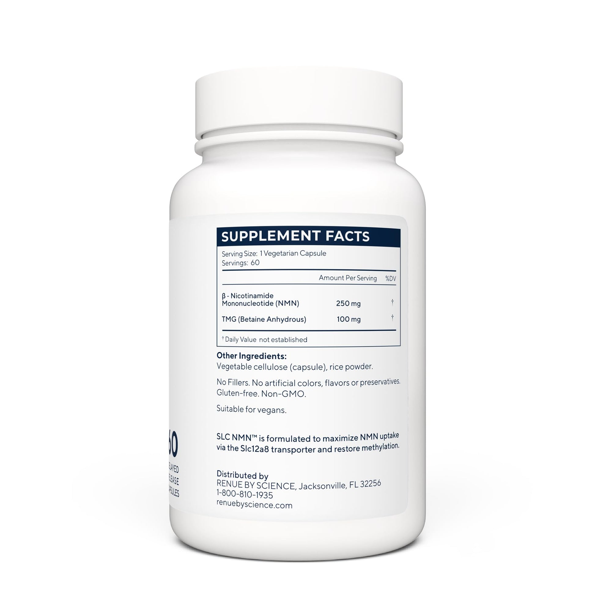 Renue By Science NMN Supplement | 60 SLC Enteric Capsules - 250mg Nicotinamide Mononucleotide per Serving | Delayed Release for Increased Absorption | Manufactured in The USA - Maple Wellness Supplements