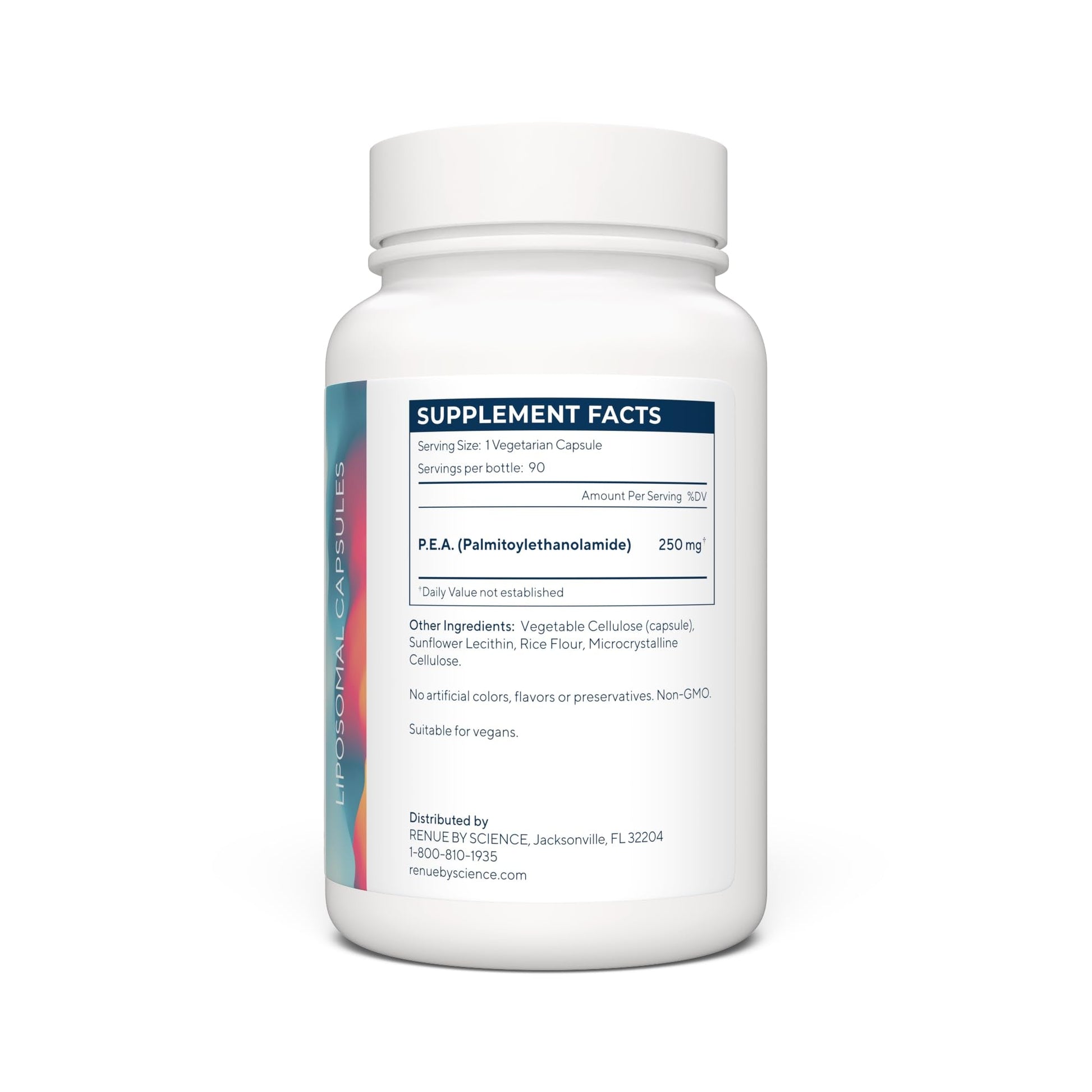 Renue By Science P.E.A | Liposomal Pea Palmitoylethanolamide Supplement | 90 P.E.A Capsules - 250mg Palmitoylethanolamide per Serving | Non-GMO | Made in The USA & Third-Party Tested - Maple Wellness Supplements
