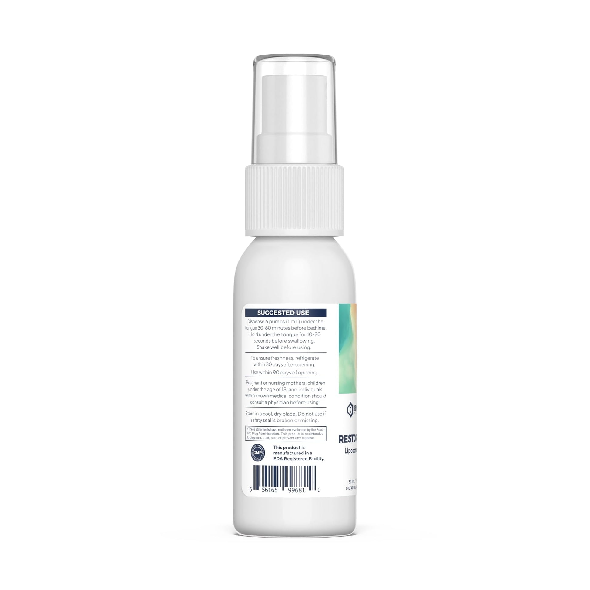Renue By Science Restore PM | Liposomal Melatonin GABA Supplement Spray | 30ml Spray with Melatonin Glutathione & GABA 10mg - Sleep Aid Melatonin | Non-GMO | Made in The USA & Third Party Tested - Maple Wellness Supplements