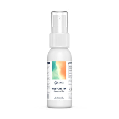 Renue By Science Restore PM | Liposomal Melatonin GABA Supplement Spray | 30ml Spray with Melatonin Glutathione & GABA 10mg - Sleep Aid Melatonin | Non-GMO | Made in The USA & Third Party Tested - Maple Wellness Supplements