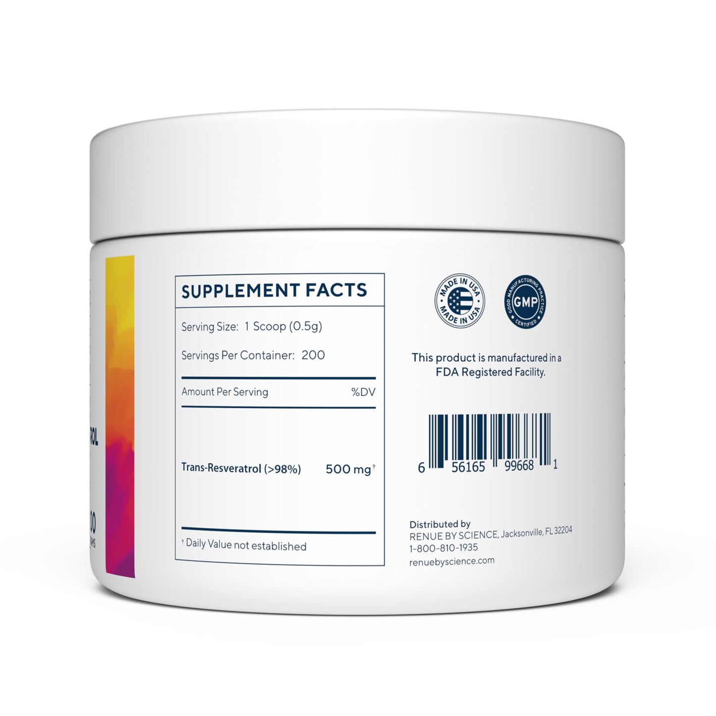 Renue By Science Resveratrol | High Strength Resveratrol Supplement | 100g Trans Resveratrol Powder | Reservatrol 200 Day Supply | Non-GMO & Allergen Free | Manufactured in The USA Third-Party Tested - Maple Wellness Supplements