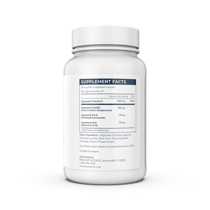 Renue By Science Shield | Liposomal Vitamin C CaAKG P.E.A Hyaluronic Acid Supplement | 120 Capsules with Vitamin C (500mg) CA AKG (150mg) Palmitoylethanolamide (75mg) HLA (75mg) | Made in The USA - Maple Wellness Supplements