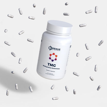 Renue By Science TMG | High Strength TMG Supplements | 120 Trimethylglycine Capsules - 900mg TMG per Serving with Vitamin B12 Vitamin B6 Folate & Zinc | Made in The USA & Third-Party Tested - Maple Wellness Supplements