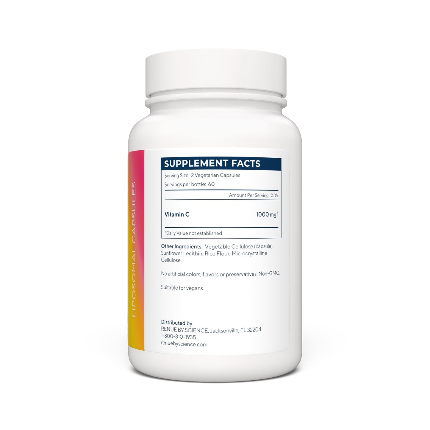 Renue By Science Vitamin C | High Strength Liposomal Supplement | 120 Capsules - 500mg VIT C per Serving | Non-GMO & Allergen Free | Made in The USA Third-Party Tested - Maple Wellness Supplements
