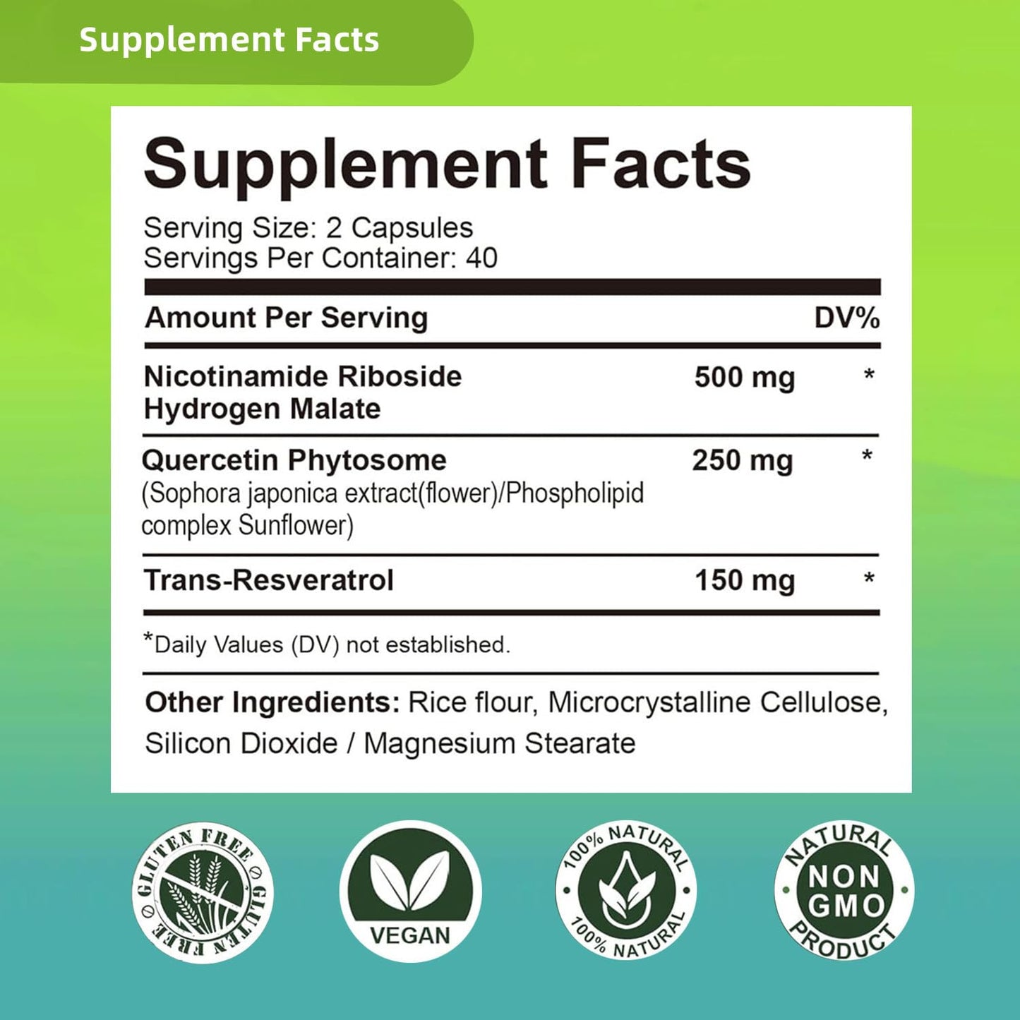 Renyqatt NAD+ Supplement - Liposomal Nicotinamide Riboside - Supplement for Anti-Aging, Energy, Focus - 80 Capsules（1B） - Maple Wellness Supplements