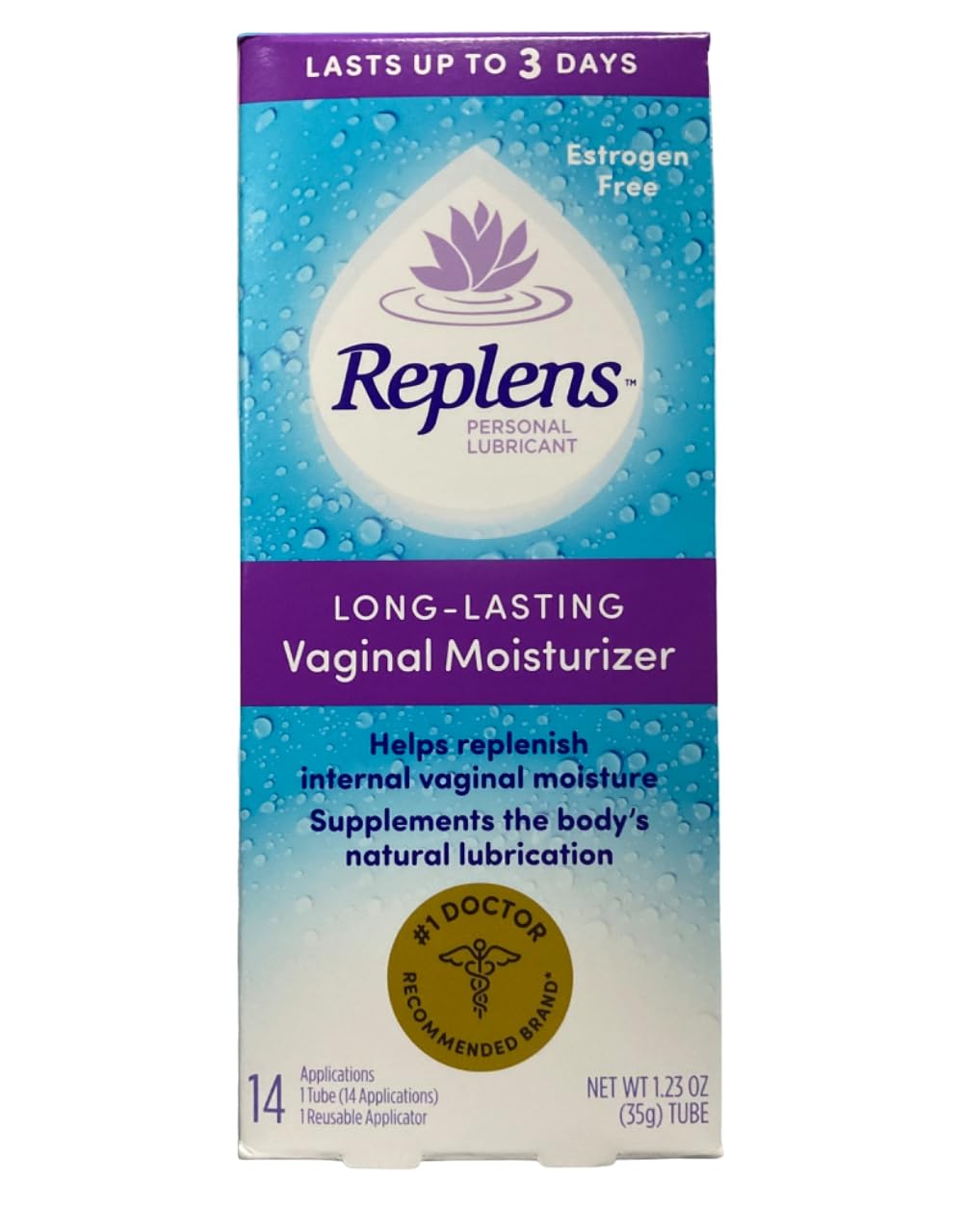 Replens Long-Lasting Vaginal Moisturizer with Reusable Applicator, 1.23 Ounce - Maple Wellness Supplements
