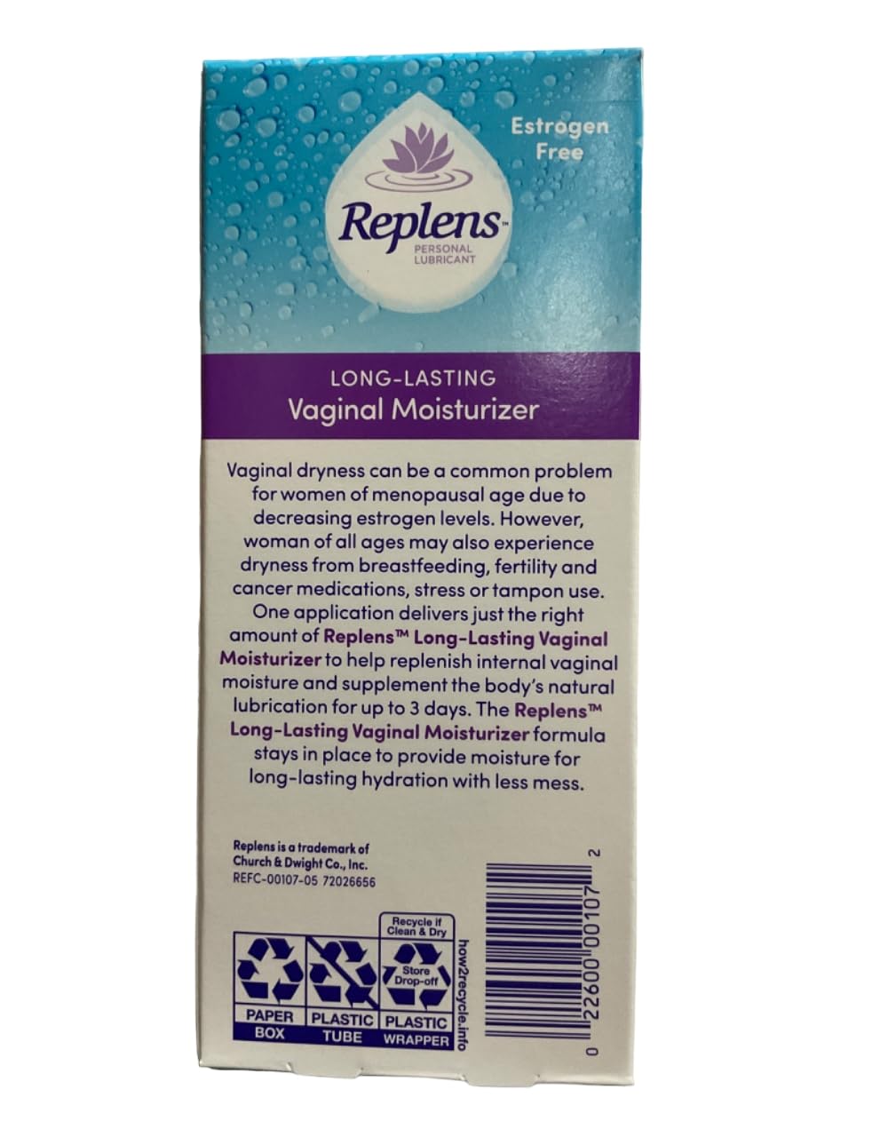 Replens Long-Lasting Vaginal Moisturizer with Reusable Applicator, 1.23 Ounce - Maple Wellness Supplements