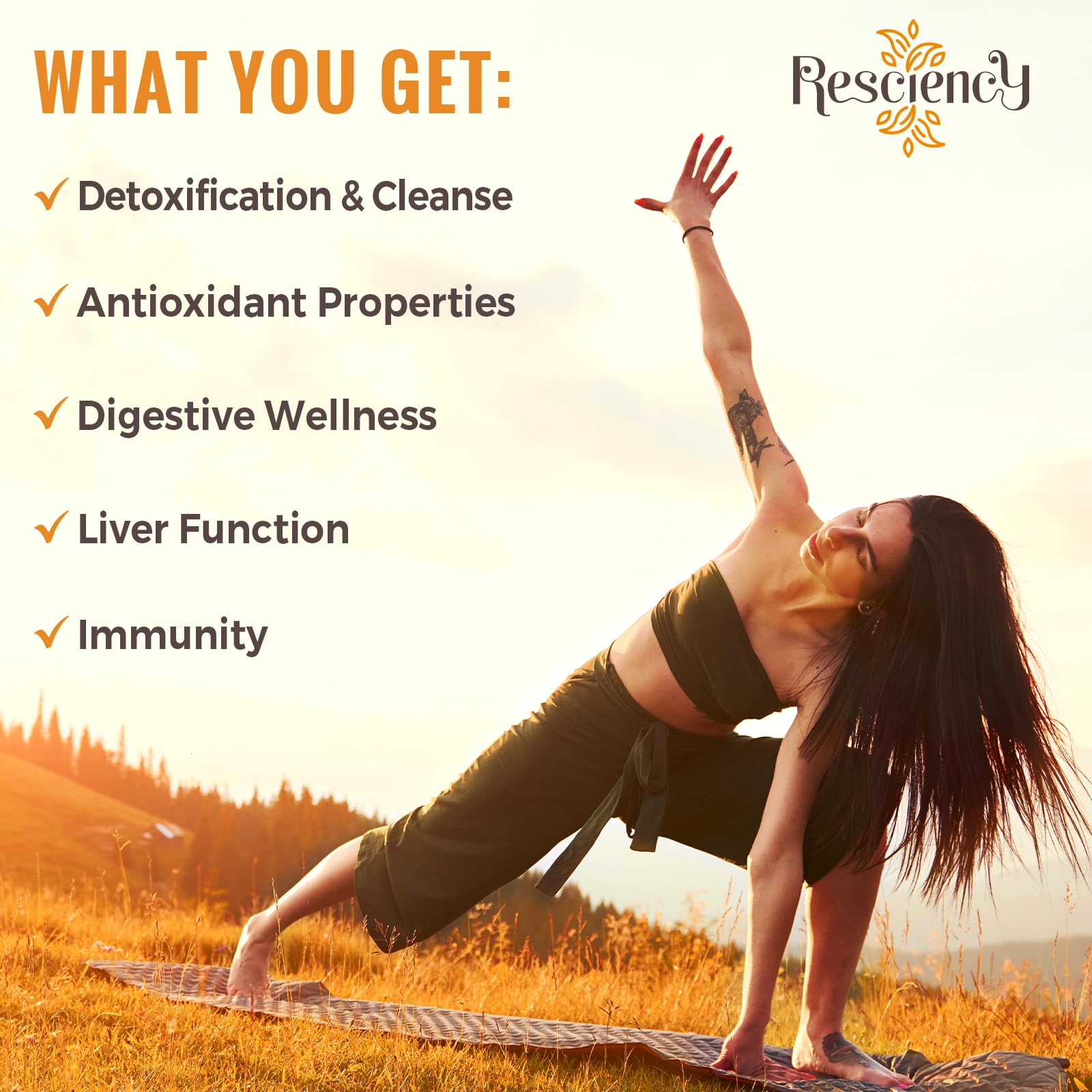 Resciency Detox Binder Supplement – Activated Charcoal, Zeolite, Bentonite Clay, Milk Thistle, Proprietary Blends - Liver & Gut, Max Absorption, 90 Vegan Capsules - Maple Wellness Supplements