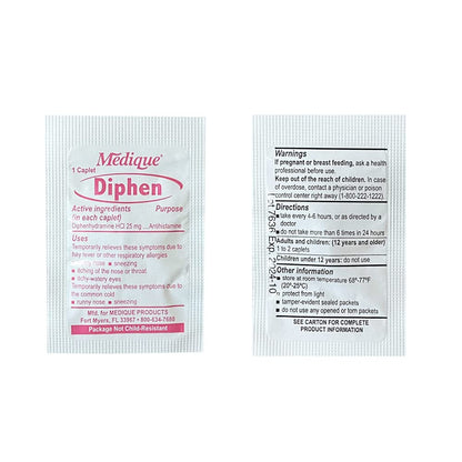 Rescue Essentials Medications Dose Pack–First Aid Refill Kit with Ibuprofen, Acetaminophen, Aspirin, Antihistamine, Anti-Diarrheal & Antacid– Compact Emergency Travel & IFAK Supply-1 Module (30 Doses) - Maple Wellness Supplements
