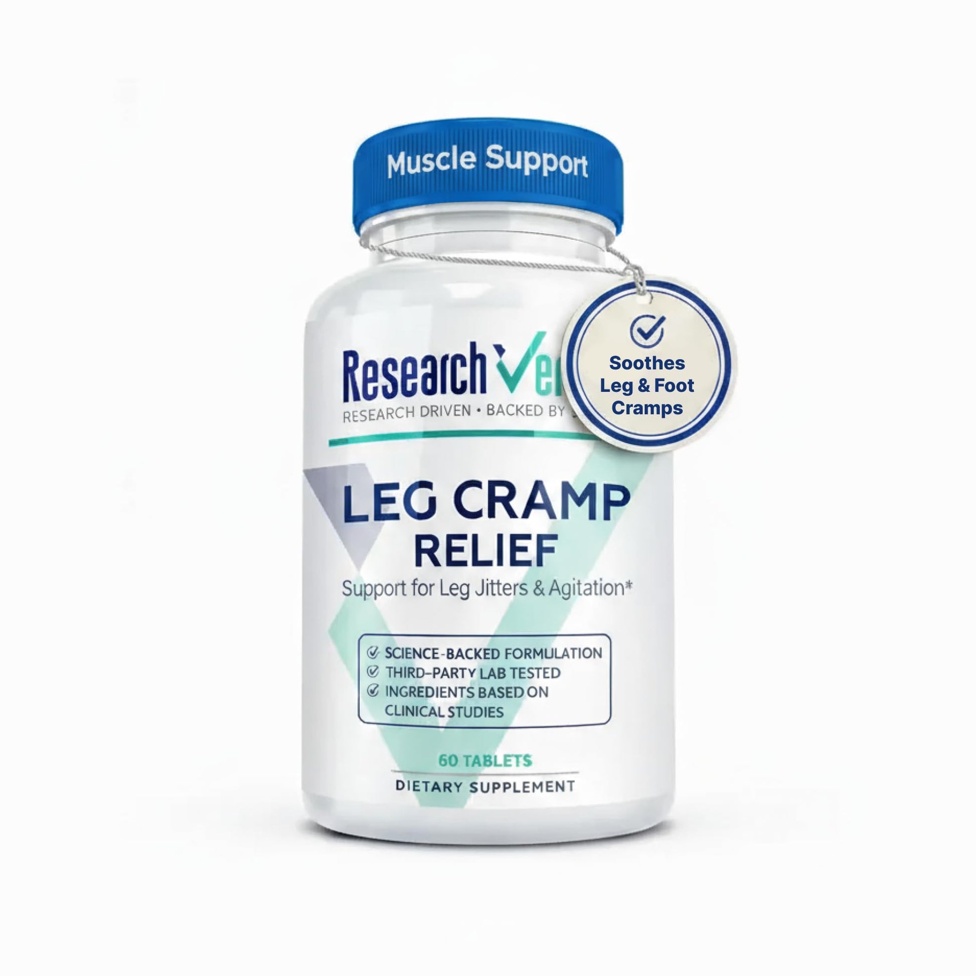 Research Verified Leg Cramps - Magnesium, B Vitamins, Ginger, Chamomile, BioPerine - Circulation Support - Vegan - 1 Month Supply - Maple Wellness Supplements