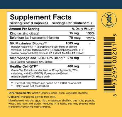 Researched Nutritionals Liposomal Glutathione (450mg) + Colostrum & Mushrooms Supplement for Immunity - Enhanced Immunity Duo - Tri-Fortify Watermelon + Transfer Factor Multi-Immune (2 Piece Set) - Maple Wellness Supplements