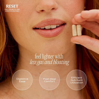 Reset Daily Probiotic + Prebiotic Plant Digestive Enzymes – Advanced Gut Reset for Women - Maple Wellness Supplements