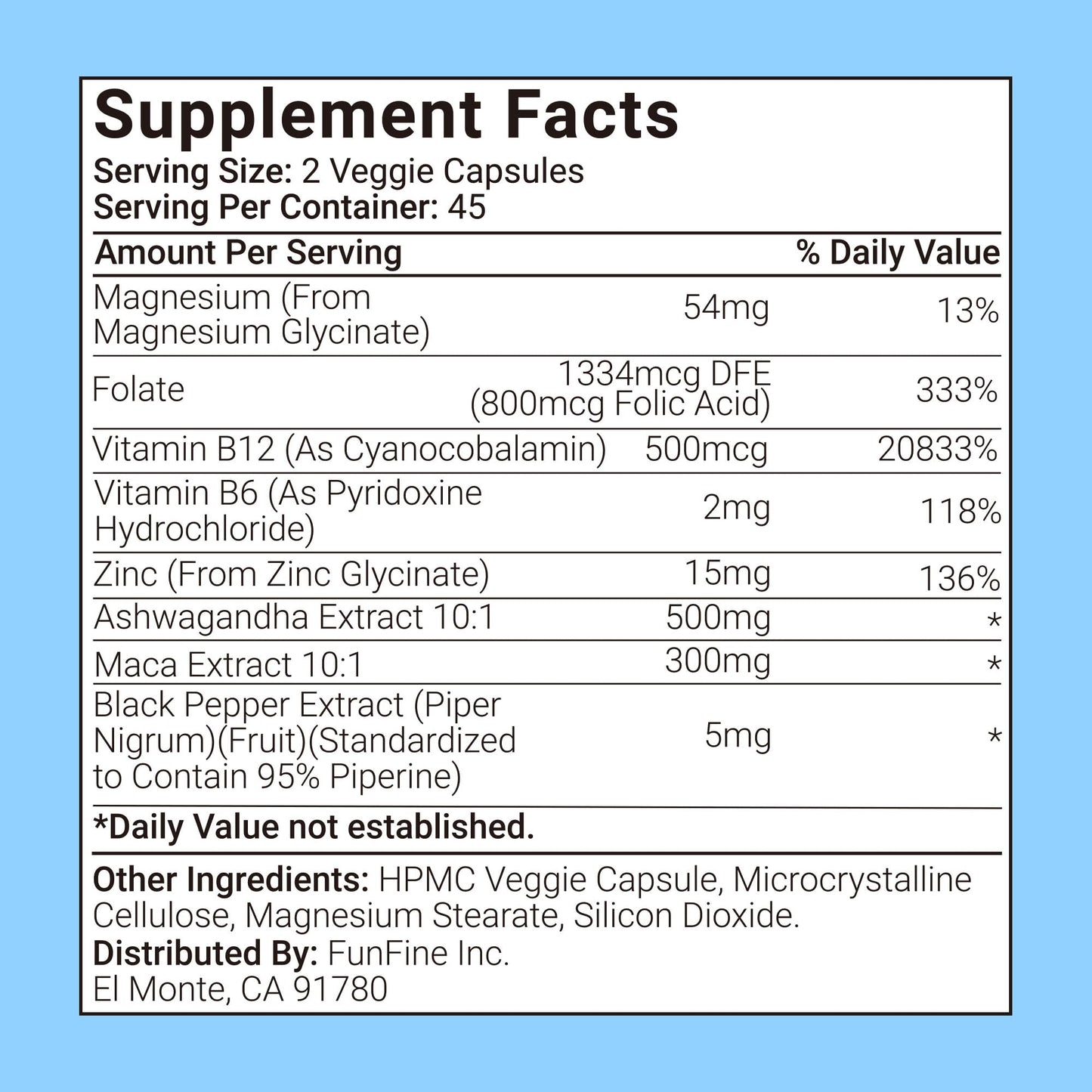 RevitaPlus 8-in-1 Ashwagandha Supplements with B12 B6 Magnesium Maca Zinc Folate, Cortisol Supplements for Women and Men Supports Stress Relief, Sleep, Energy, Focus(90 Capsules) - Maple Wellness Supplements