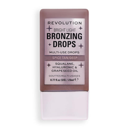 Revolution Beauty London, Bright Light Bronzing Drops, Bronze & Glow for Face & Body, Infused with Hyaluronic Acid, Vegan & Cruelty-Free, Bronze Summer, 0.77 fl oz - Maple Wellness Supplements