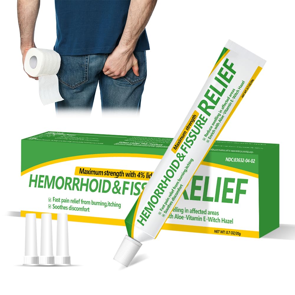 RHAICARE Hemorrhoid and Fissure Cream,Hemorrhoidal Ointment for Fast Acting Itch, Swelling, and Maximum Strength Pain Relief（1 Pack - Maple Wellness Supplements