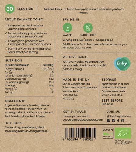 Rheal Balance Tonic 150g | 30 Servings | for Your Daily Balance with Superfoods - Maple Wellness Supplements