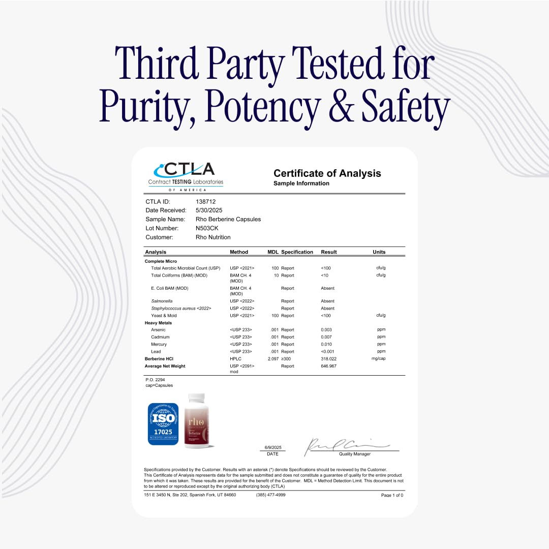 Rho Nutrition Liposomal Berberine Capsules - Ultra High Absorption Supplement – Supports Immune Function, Gut Health and Metabolic - Maple Wellness Supplements