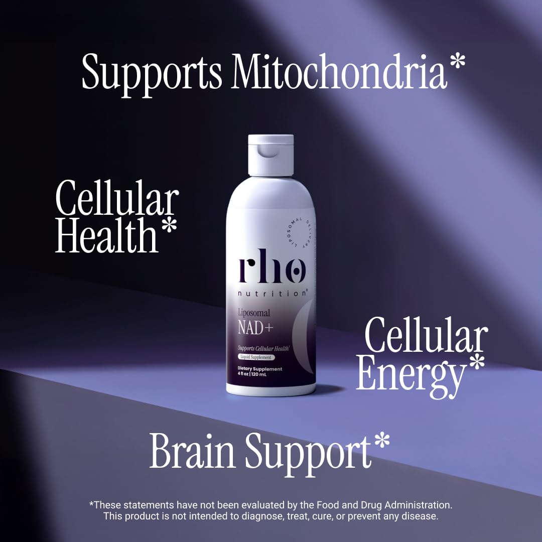 Rho Nutrition Liposomal NAD+ – Liquid Supplement Designed to Help Support Absorption – Active Form of NAD+ Helps Support Normal Cellular Health, Healthy Aging - Maple Wellness Supplements
