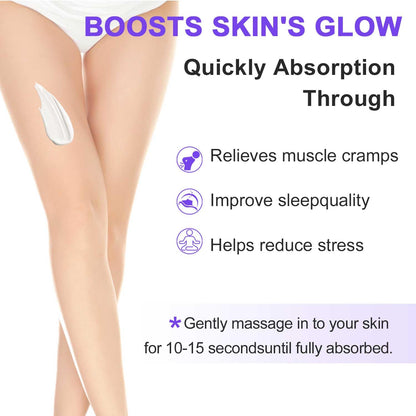 RIGBOO Magnesium Lotion for Sleep, Magnesium Cream, Muscle Relief and Relaxation Non-Greasy, Fast Absorbing Body Lotion with Coconut Oil with Chamomile, Safe for Sensitive Skin (Lavender) - Maple Wellness Supplements