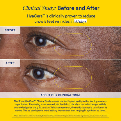 Ritual Hyaluronic Acid Skin Supplement - With Hyabest® and Ceratiq® - HyaCera Clinically Proven to Reduce Wrinkles, Fine Lines & Improve Skin Smoothness - Maple Wellness Supplements