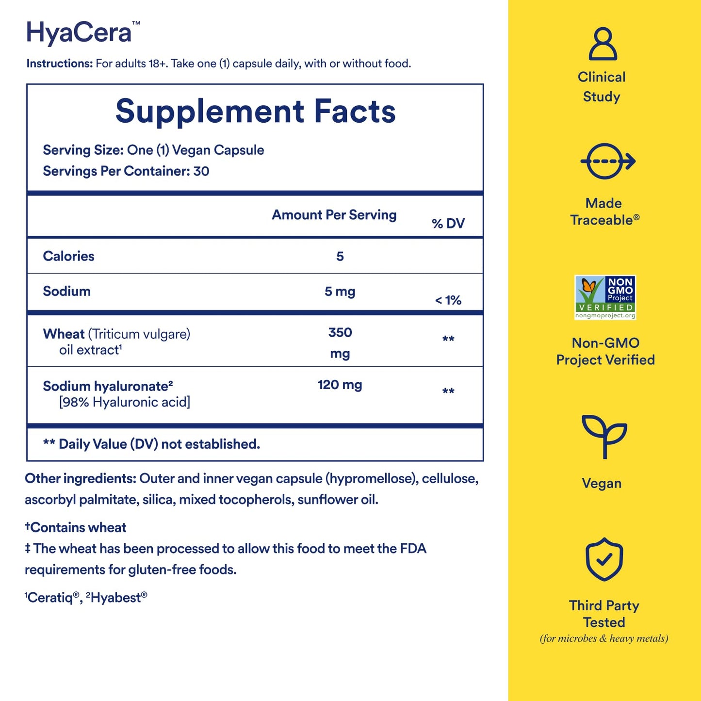Ritual Hyaluronic Acid Skin Supplement - With Hyabest® and Ceratiq® - HyaCera Clinically Proven to Reduce Wrinkles, Fine Lines & Improve Skin Smoothness - Maple Wellness Supplements