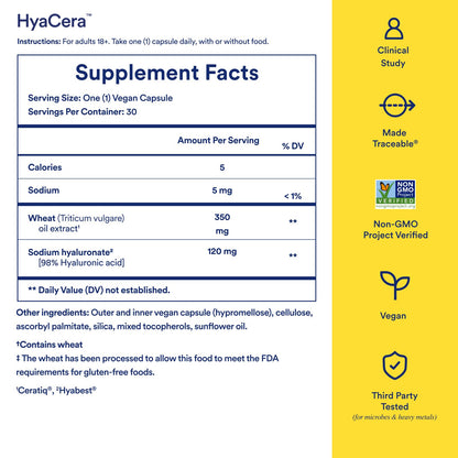 Ritual Hyaluronic Acid Skin Supplement - With Hyabest® and Ceratiq® - HyaCera Clinically Proven to Reduce Wrinkles, Fine Lines & Improve Skin Smoothness - Maple Wellness Supplements