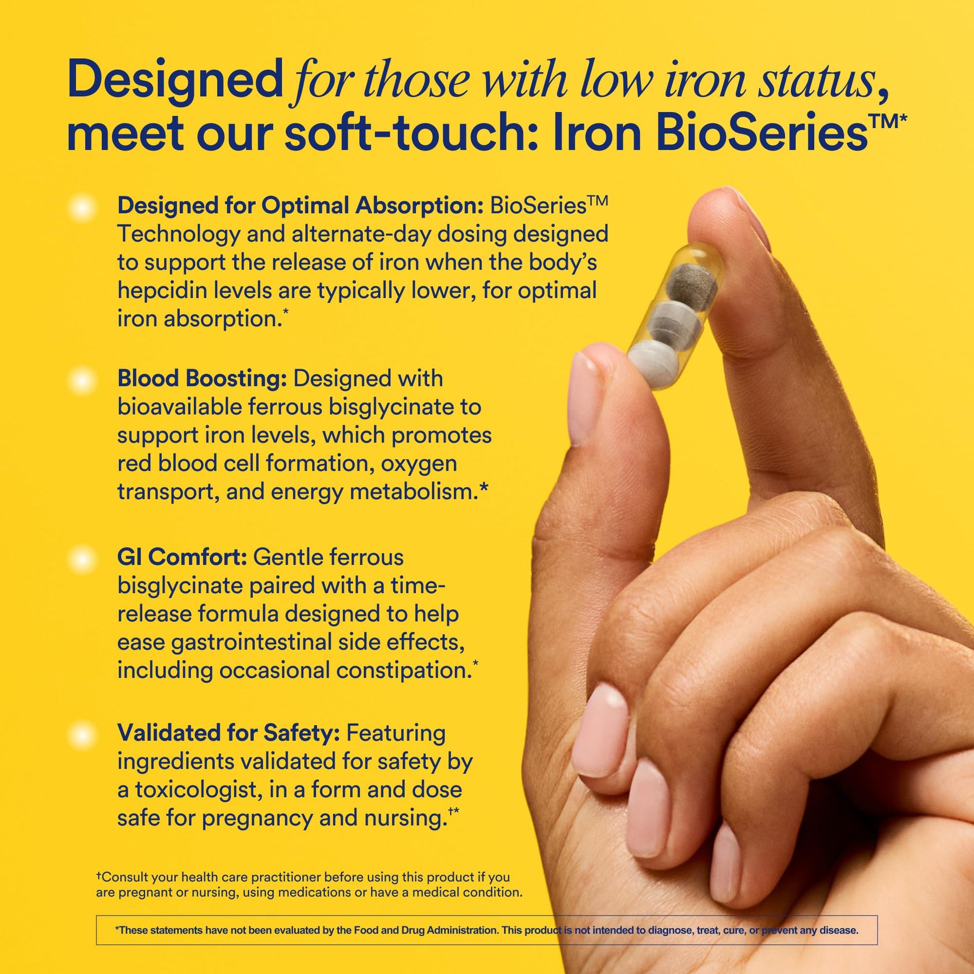 Ritual Iron Supplement to Support Low Iron Levels 60 mg | 48-hour Dosing Routine with BioSeries™ Technology plus Vitamin A and C. Designed for Optimal Absorption and Minimal GI Discomfort* 15 Servings - Maple Wellness Supplements