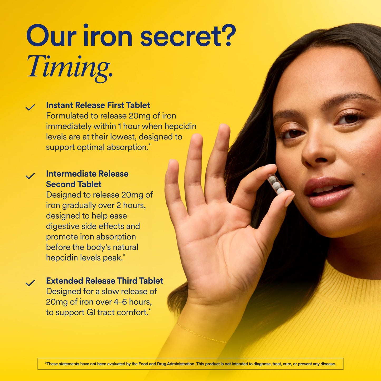 Ritual Iron Supplement to Support Low Iron Levels 60 mg | 48-hour Dosing Routine with BioSeries™ Technology plus Vitamin A and C. Designed for Optimal Absorption and Minimal GI Discomfort* 15 Servings - Maple Wellness Supplements