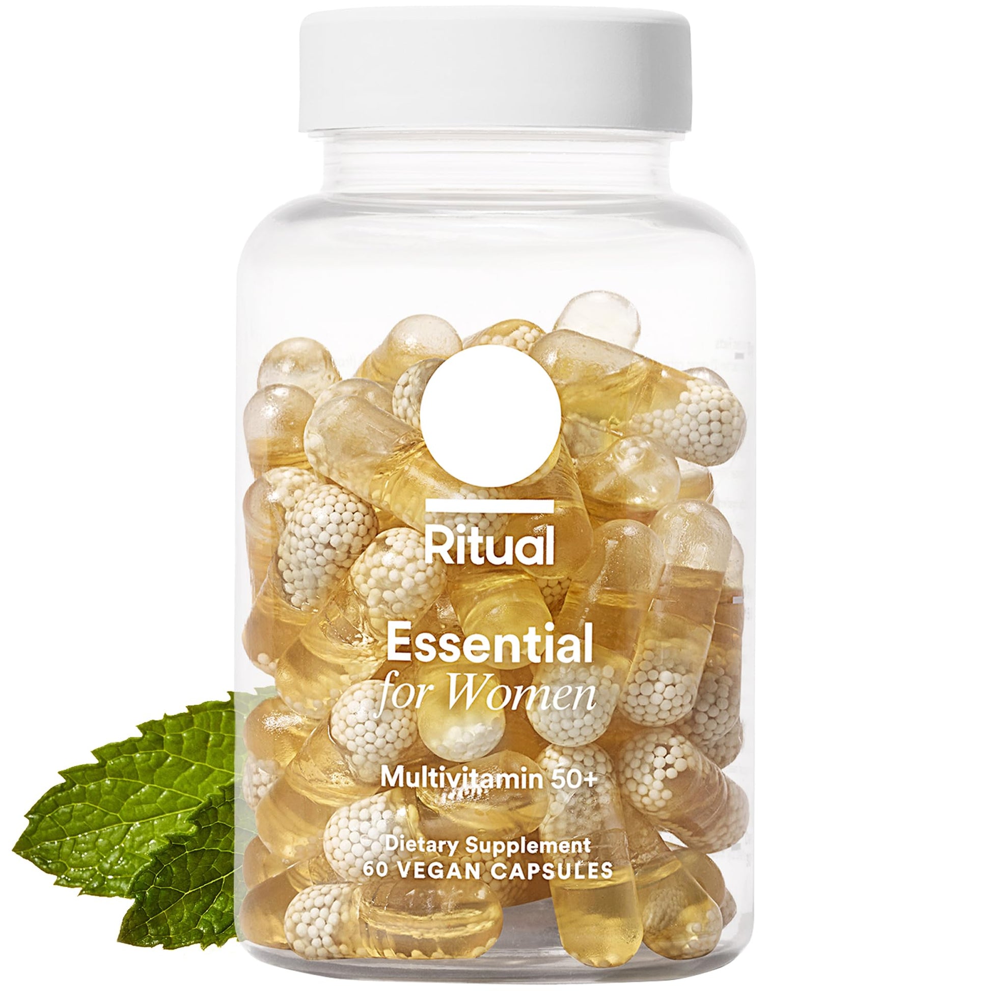 Ritual Multivitamin for Women 50+, Menopause Supplements with Vitamin D3, K2 and Magnesium for Bone Support*, Omega-3 DHA, Vitamin B12, Non-GMO, Mint Essenced, 30 Day Supply, 60 Vegan Capsules - Maple Wellness Supplements