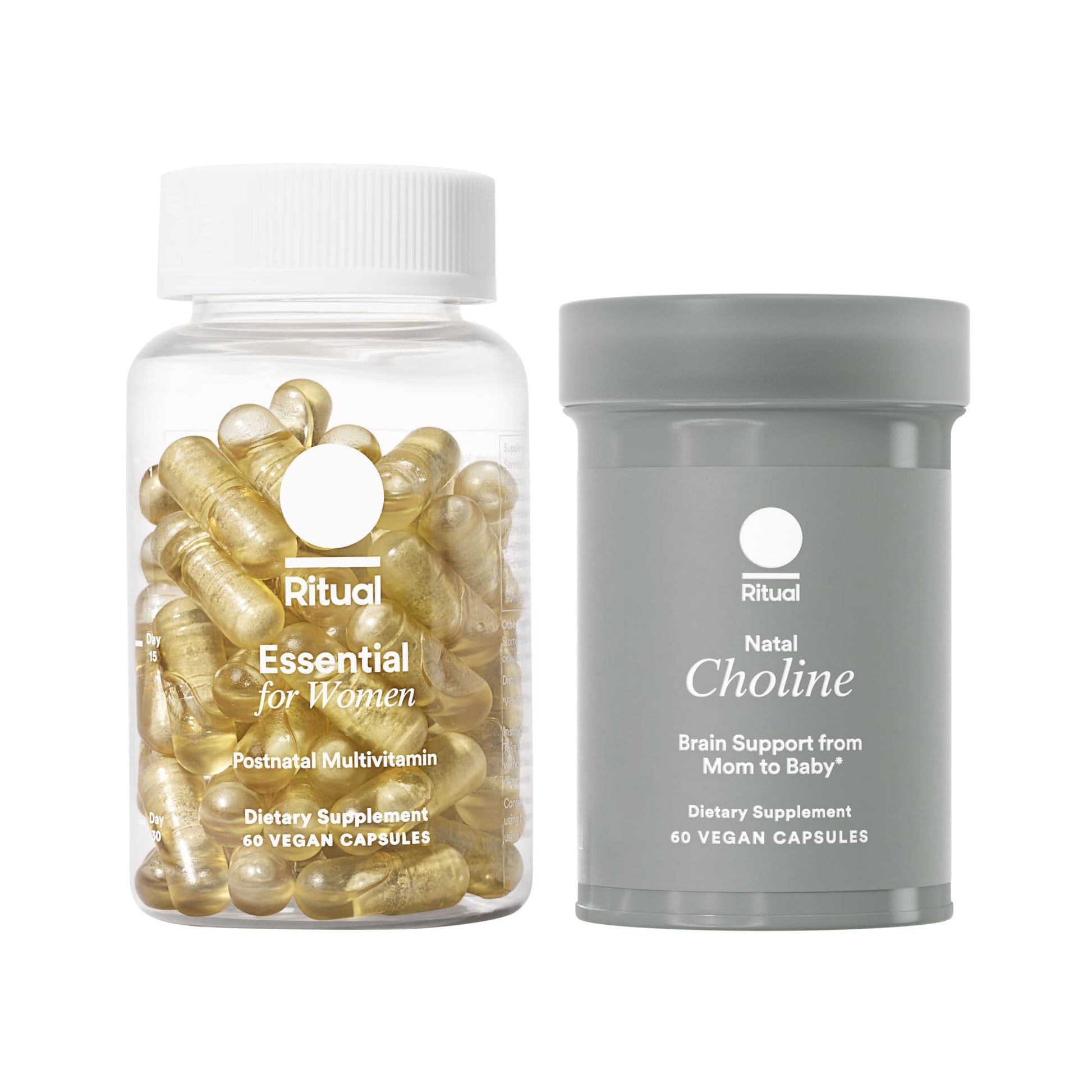 Ritual Postnatal Mom-to-Baby Set, Postpartum Multivitamin and Natal Choline Supplements, Supports Lactation, Immune Function, and Baby's Cognitive Function - Maple Wellness Supplements