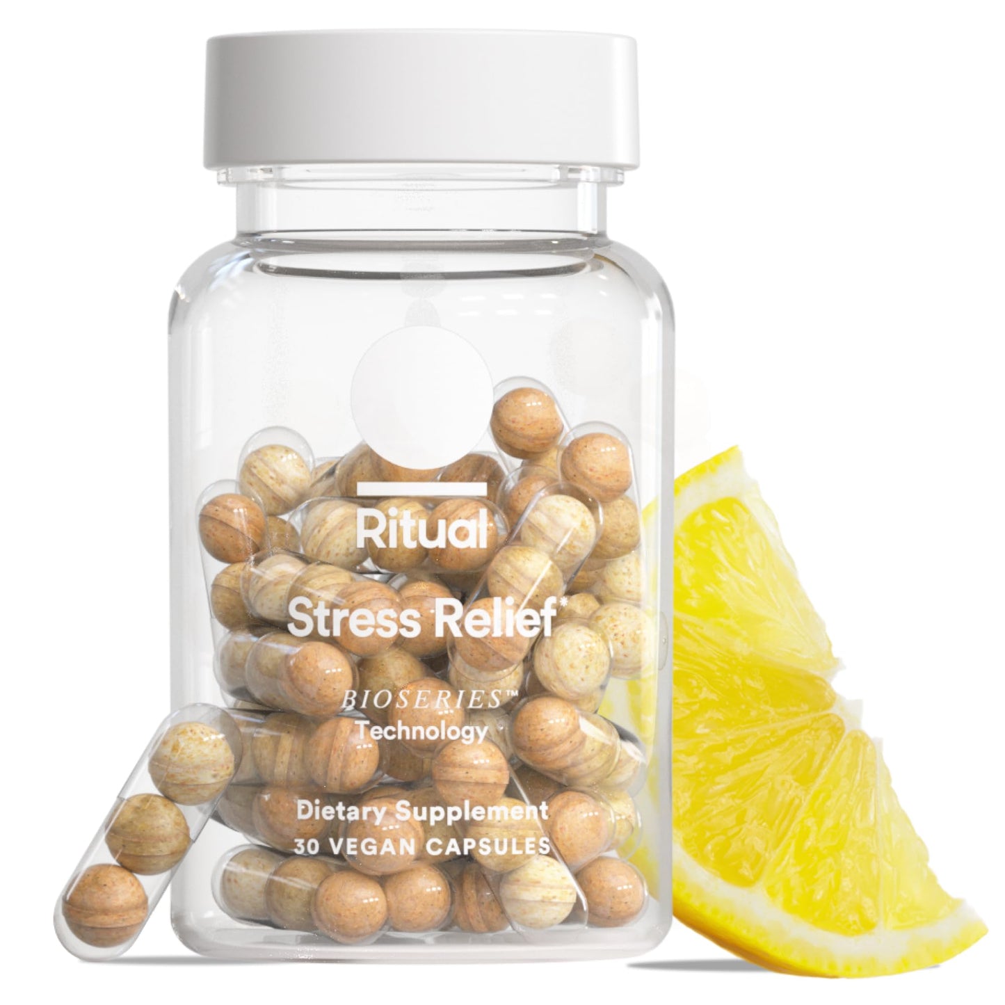 Ritual Stress Relief Supplement - Ashwagandha, L-Theanine, & Saffron - Helps Reduce Stress, Manage Cortisol, Promotes Calm, Relaxation* - All Day Support - Maple Wellness Supplements