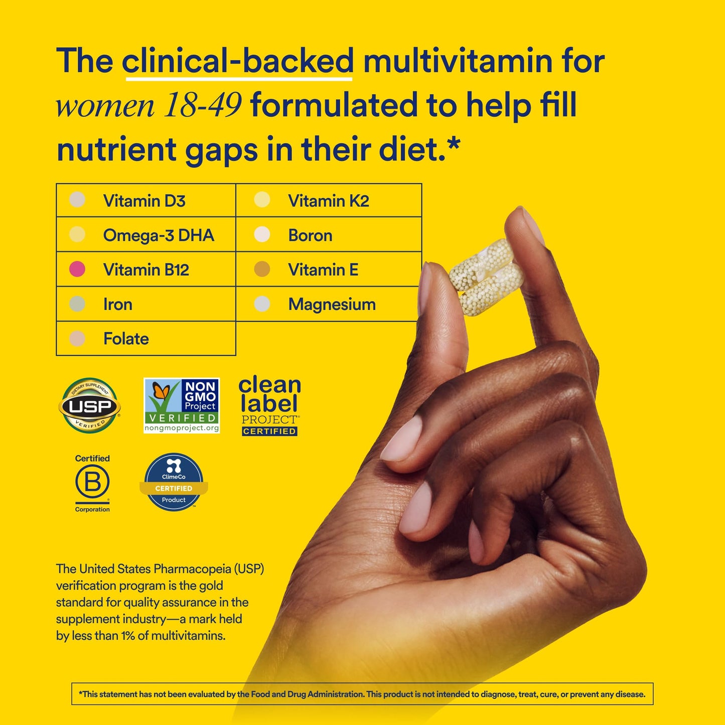Ritual Women’s 18+ Daily Multivitamin - Key Essential Vitamins and Minerals to Support Energy, Heart, Bone, Brain Health* - Clinical Backed - Vegan - USP Verified - Mint - 60 Capsules - 30 Servings - Maple Wellness Supplements