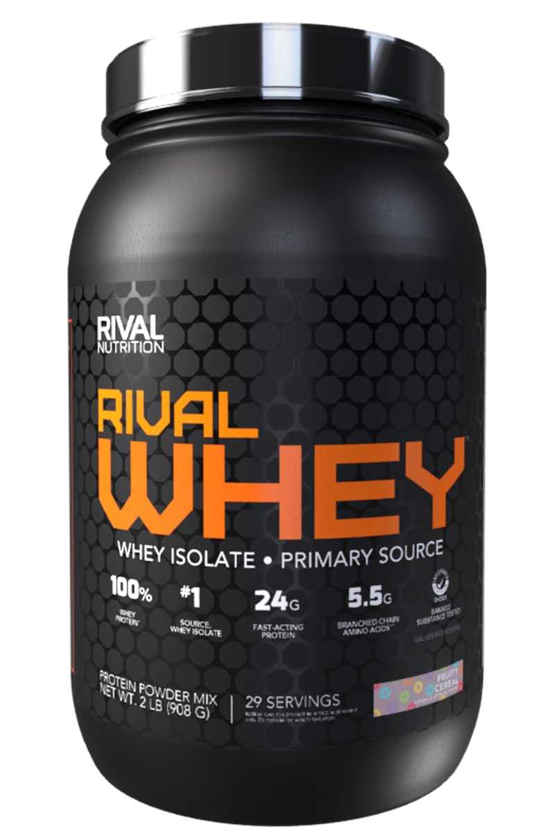 Rivalus Rivalwhey – Fruity Cereal 2lb - 100% Whey Protein, Whey Protein Isolate Primary - Maple Wellness Supplements